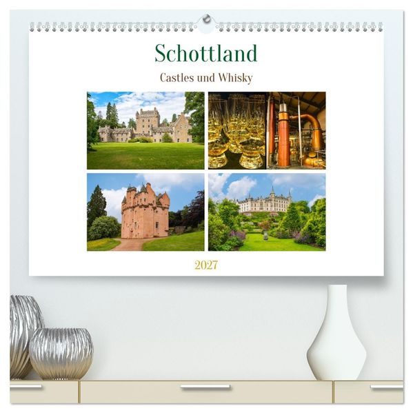 Schottland - Castles und Whisky (hochwertiger Premium Wandkalender 2027 DIN A2 quer) Kunstdruck in Hochglanz