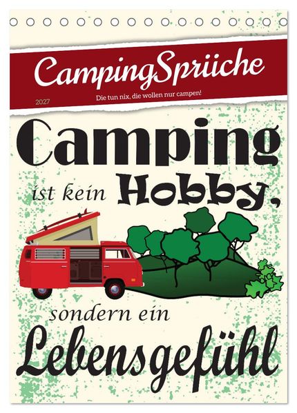 CampingSprüche (Tischkalender 2027 DIN A5 hoch) CALVENDO Monatskalender
