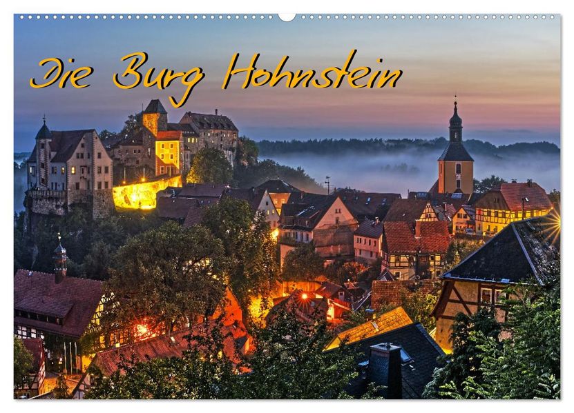 Die Burg Hohnstein im Licht der vier Jahreszeiten (Wandkalender 2027 DIN A2 quer) CALVENDO Monatskalender