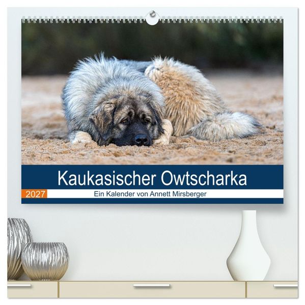 Kaukasischer Owtscharka (hochwertiger Premium Wandkalender 2027 DIN A2 quer) Kunstdruck in Hochglanz
