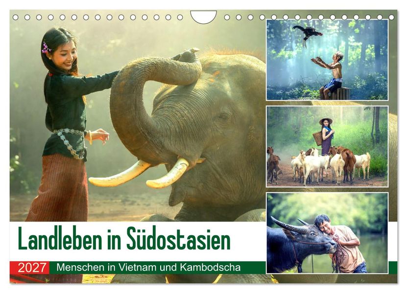 Landleben in Südostasien. Menschen in Vietnam und Kambodscha (Wandkalender 2027 DIN A4 quer) CALVENDO Monatskalender