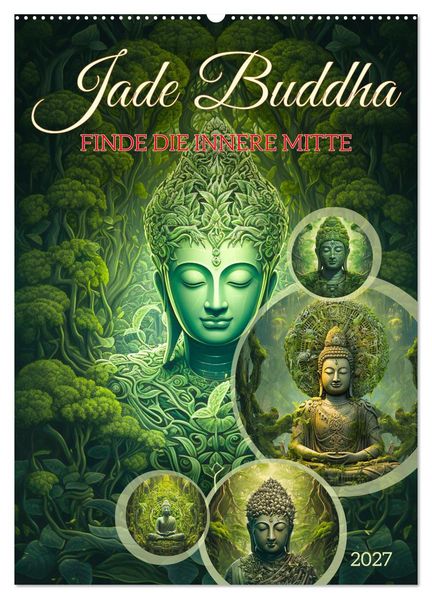 Jade Buddha - Finde die innere Mitte (Wandkalender 2027 DIN A2 hoch) CALVENDO Monatskalender