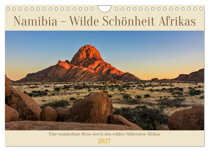 Namibia - Wilde Schönheit Afrikas (Wandkalender 2027 DIN A4 quer) CALVENDO Monatskalender