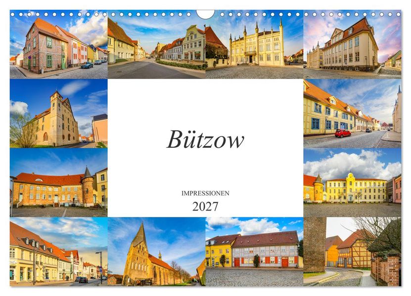 Bützow Impressionen (Wandkalender 2027 DIN A3 quer) CALVENDO Monatskalender