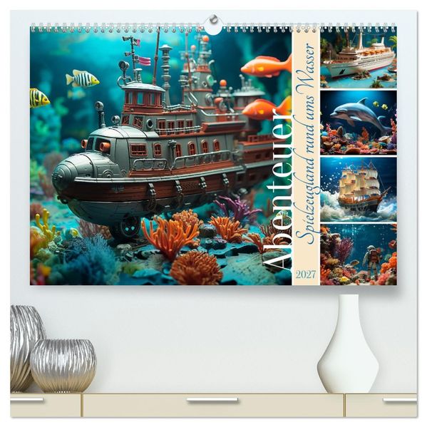 Abenteuer Spielzeugland rund ums Wasser (hochwertiger Premium Wandkalender 2027 DIN A2 quer) Kunstdruck in Hochglanz