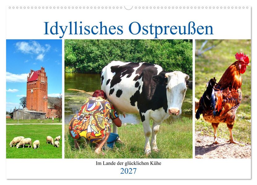 Idyllisches Ostpreußen - Im Lande der glücklichen Kühe (Wandkalender 2027 DIN A2 quer) CALVENDO Monatskalender