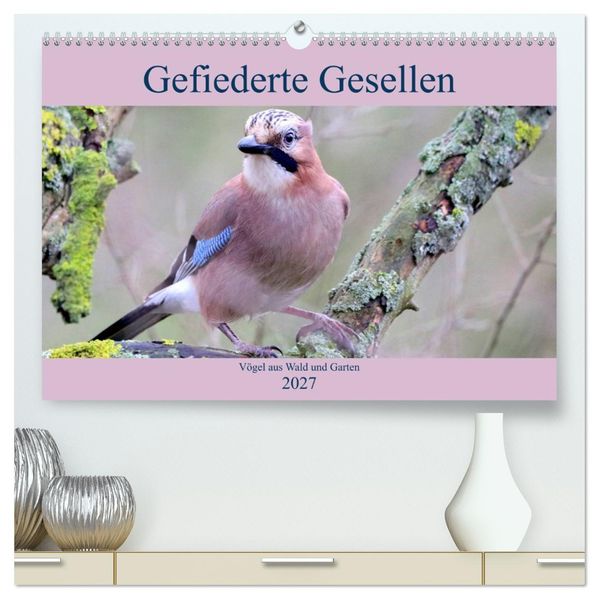 Gefiederte Gesellen - Vögel aus Wald und Garten (hochwertiger Premium Wandkalender 2027 DIN A2 quer) Kunstdruck in Hochglanz