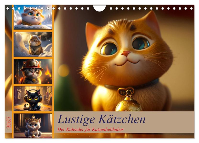 Lustige Kätzchen (Wandkalender 2027 DIN A4 quer) CALVENDO Monatskalender