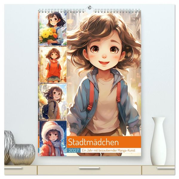 Stadtmädchen. Ein Jahr mit bezaubernder Manga-Kunst (hochwertiger Premium Wandkalender 2027 DIN A2 hoch) Kunstdruck in Hochglanz