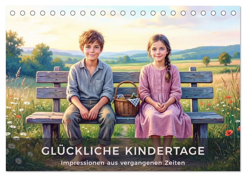 Glückliche Kindertage - Impressionen aus vergangen Zeiten (Tischkalender 2027 DIN A5 quer) CALVENDO Monatskalender