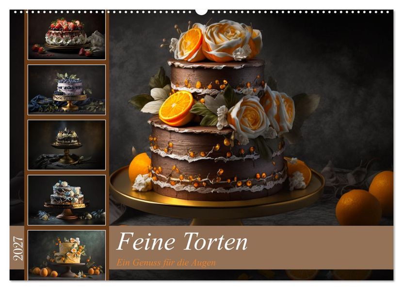 Feine Torten (Wandkalender 2027 DIN A2 quer) CALVENDO Monatskalender