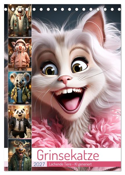 Grinsekatze (Tischkalender 2027 DIN A5 hoch) CALVENDO Monatskalender