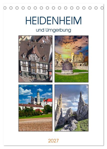 Heidenheim und Umgebung (Tischkalender 2027 DIN A5 hoch) CALVENDO Monatskalender