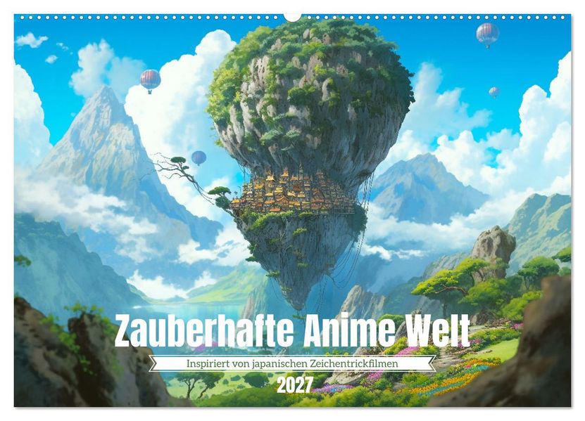 Zauberhafte Anime Welt (Wandkalender 2027 DIN A2 quer) CALVENDO Monatskalender