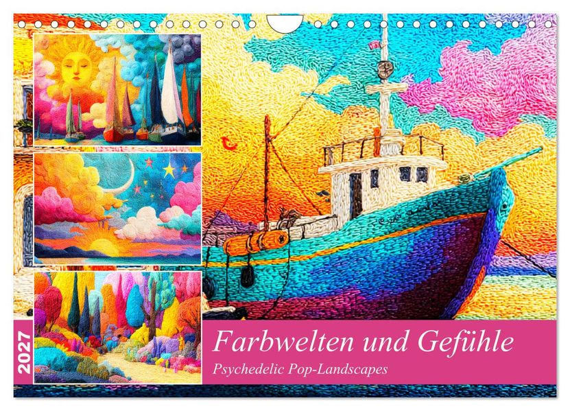 Farbwelten und Gefühle. Psychedelic Pop-Landscapes (Wandkalender 2027 DIN A4 quer) CALVENDO Monatskalender