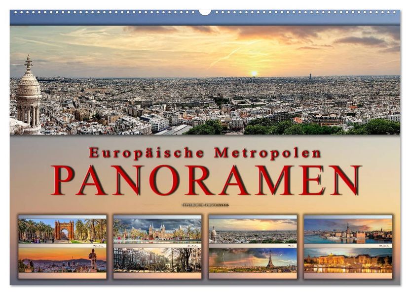Europäische Metropolen - Panoramen (Wandkalender 2027 DIN A2 quer) CALVENDO Monatskalender