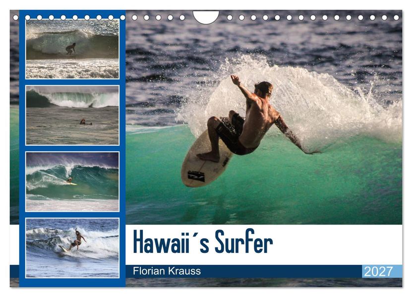 Hawaiis Surfer (Wandkalender 2027 DIN A4 quer) CALVENDO Monatskalender