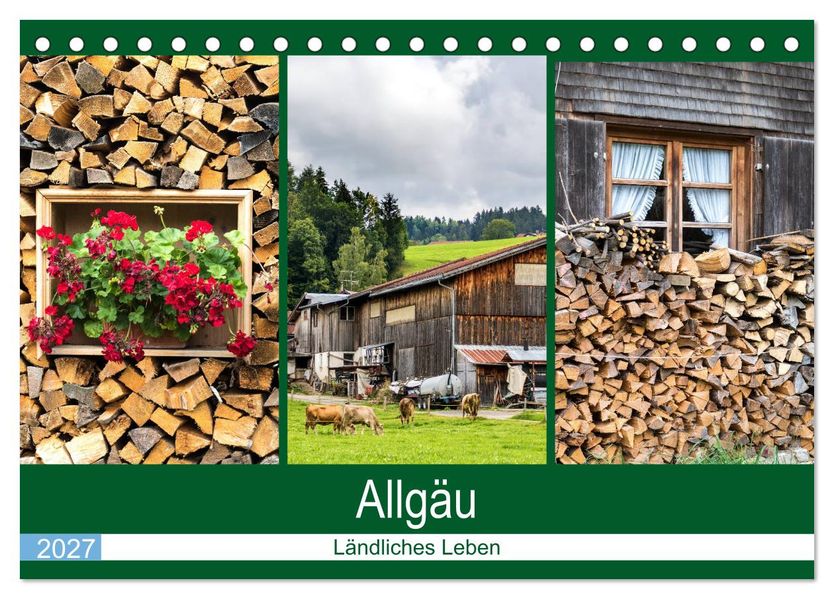 Allgäu - Landliches Leben (Tischkalender 2027 DIN A5 quer) CALVENDO Monatskalender