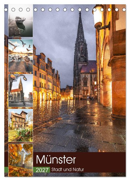 Münster - Stadt und Natur (Tischkalender 2027 DIN A5 hoch) CALVENDO Monatskalender
