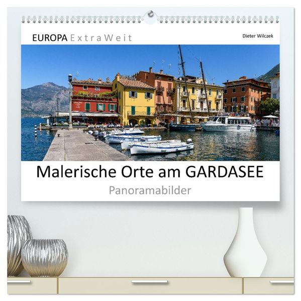Malerische Orte am GARDASEE - Panoramabilder (hochwertiger Premium Wandkalender 2027 DIN A2 quer) Kunstdruck in Hochglanz