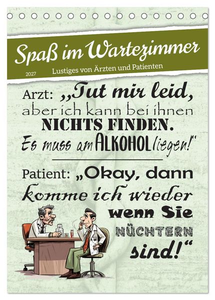 Spaß im Wartezimmer (Tischkalender 2027 DIN A5 hoch) CALVENDO Monatskalender
