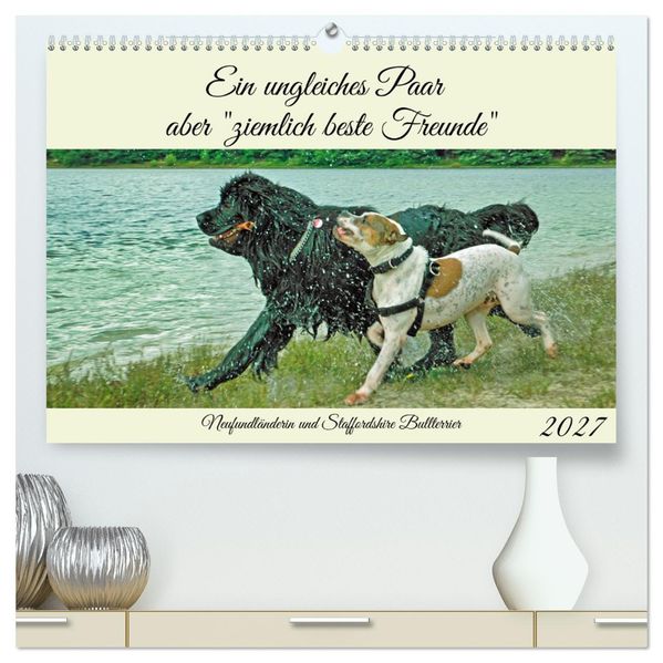 Ein ungleiches Paar aber 'ziemlich beste Freunde' (hochwertiger Premium Wandkalender 2027 DIN A2 quer) Kunstdruck in Hochglanz