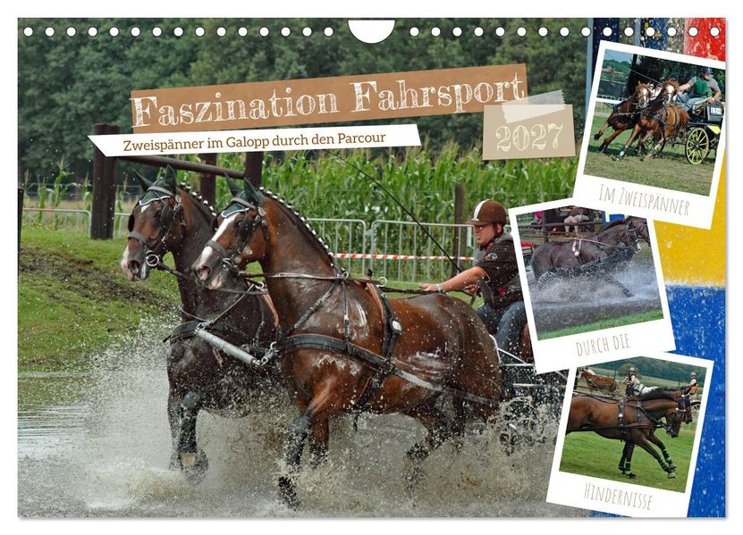 Faszination Fahrsport - Zweispänner im Galopp durch den Parcour (Wandkalender 2027 DIN A4 quer) CALVENDO Monatskalender