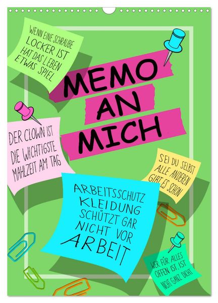 Memo an mich (Wandkalender 2027 DIN A3 hoch) CALVENDO Monatskalender