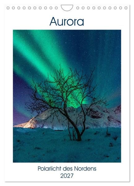 Aurora - Polarlicht des Nordens (Wandkalender 2027 DIN A4 hoch) CALVENDO Monatskalender