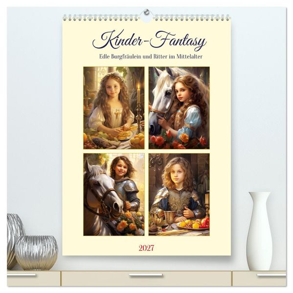 Kinder-Fantasy. Edle Burgfräulein und Ritter im Mittelalter (hochwertiger Premium Wandkalender 2027 DIN A2 hoch) Kunstdruck in Hochglanz