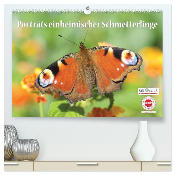 GEOclick Lernkalender: Porträts einheimischer Schmetterlinge (hochwertiger Premium Wandkalender 2027 DIN A2 quer) Kunstdruck in Hochglanz