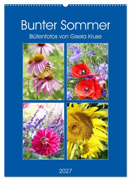 Bunter Sommer (Wandkalender 2027 DIN A2 hoch) CALVENDO Monatskalender