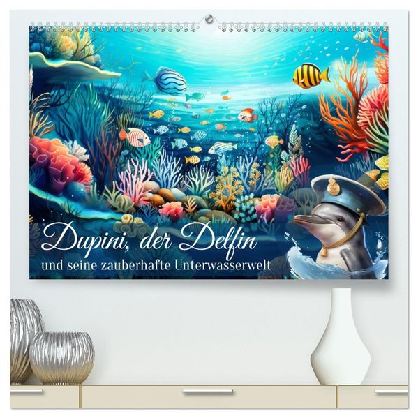 Dupini der Delfin und seine zauberhafte Unterwasserwelt (hochwertiger Premium Wandkalender 2027 DIN A2 quer) Kunstdruck in Hochglanz