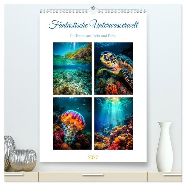 Fantastische Unterwasserwelt (hochwertiger Premium Wandkalender 2027 DIN A2 hoch) Kunstdruck in Hochglanz