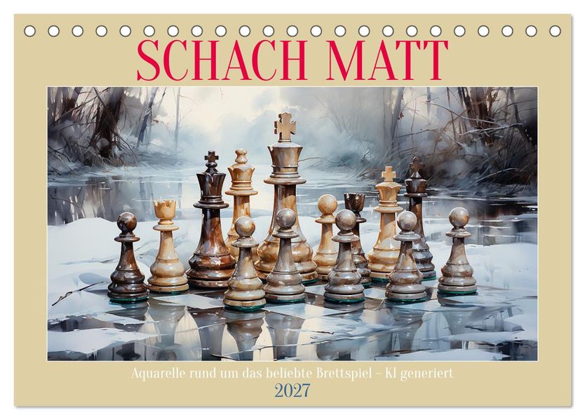 Schach Matt (Tischkalender 2027 DIN A5 quer) CALVENDO Monatskalender