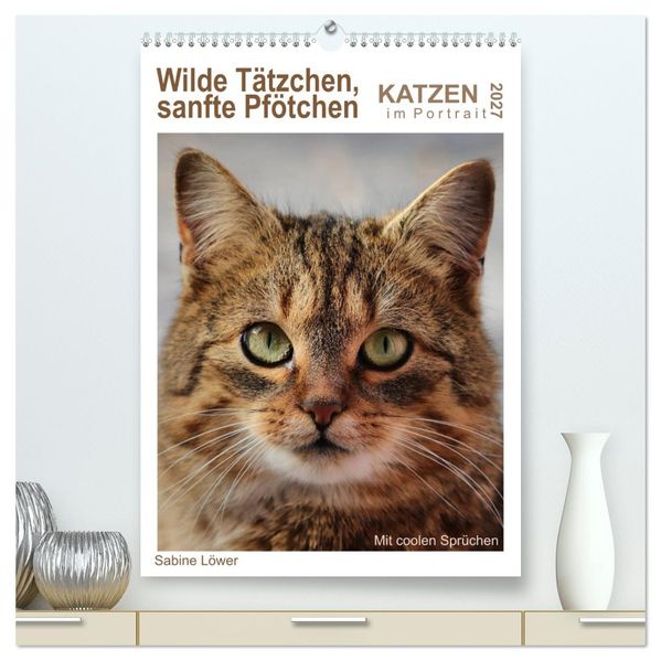Wilde Tätzchen sanfte Pfötchen (hochwertiger Premium Wandkalender 2027 DIN A2 hoch) Kunstdruck in Hochglanz
