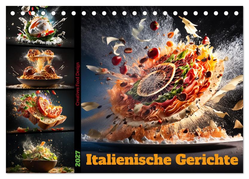 Italienische Gerichte (Tischkalender 2027 DIN A5 quer) CALVENDO Monatskalender
