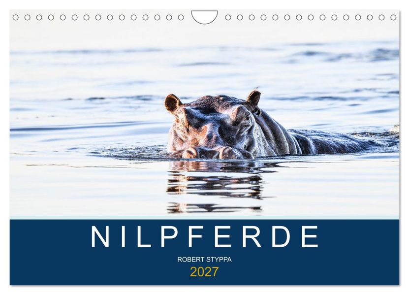 Nilpferde Kolosse in Afrika (Wandkalender 2027 DIN A4 quer) CALVENDO Monatskalender