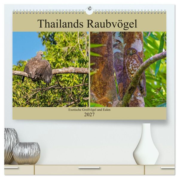 THAILANDS RAUBVÖGEL Exotische Greifvögel und Eulen (hochwertiger Premium Wandkalender 2027 DIN A2 quer) Kunstdruck in Hochglanz
