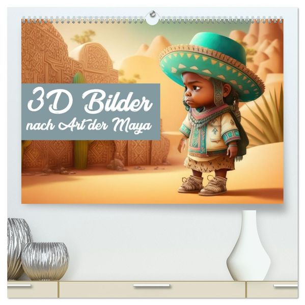 3D Bilder nach Art der Maya (hochwertiger Premium Wandkalender 2027 DIN A2 quer) Kunstdruck in Hochglanz