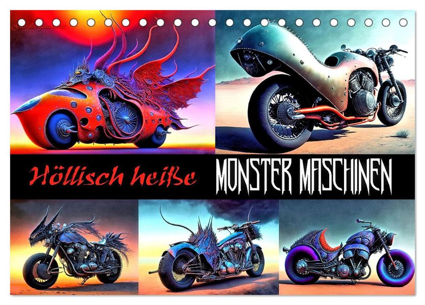 Höllisch heiße Monster Maschinen (Tischkalender 2027 DIN A5 quer) CALVENDO Monatskalender