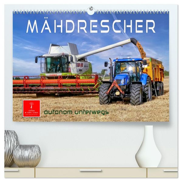Mähdrescher - autonom unterwegs (hochwertiger Premium Wandkalender 2027 DIN A2 quer) Kunstdruck in Hochglanz