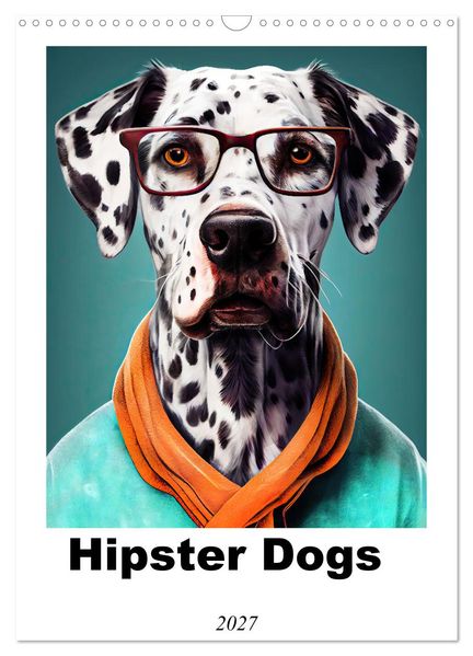 Hipster Dogs (Wall Calendar 2027 DIN A3 portrait) CALVENDO 12 Month Wall Calendar