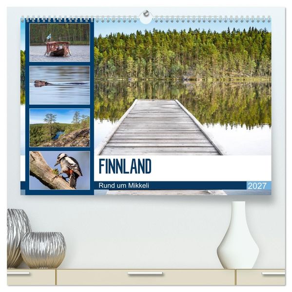 Finnland Rund um Mikkeli (hochwertiger Premium Wandkalender 2027 DIN A2 quer) Kunstdruck in Hochglanz