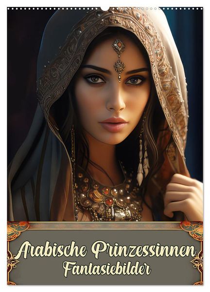 Arabische Prinzessinnen Fantasiebilder (Wandkalender 2027 DIN A2 hoch) CALVENDO Monatskalender