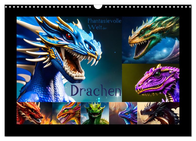 Phantasievolle Welt der Drachen (Wandkalender 2027 DIN A3 quer) CALVENDO Monatskalender