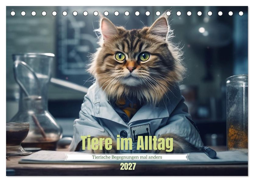 Tiere im Alltag (Tischkalender 2027 DIN A5 quer) CALVENDO Monatskalender