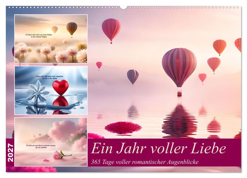 Ein Jahr voller Liebe (Wandkalender 2027 DIN A2 quer) CALVENDO Monatskalender
