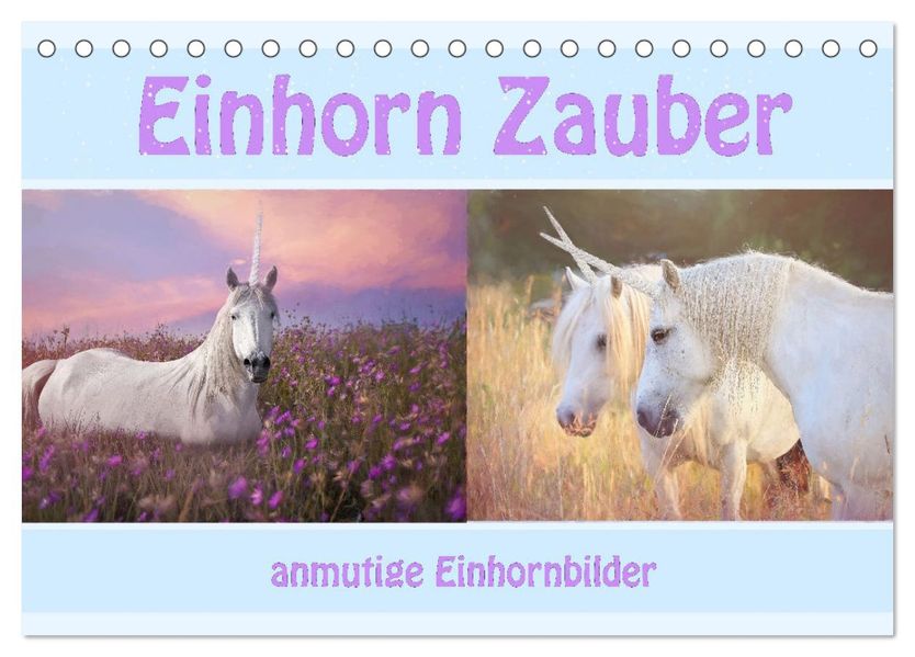 Einhorn Zauber - anmutige Einhornbilder (Tischkalender 2027 DIN A5 quer) CALVENDO Monatskalender