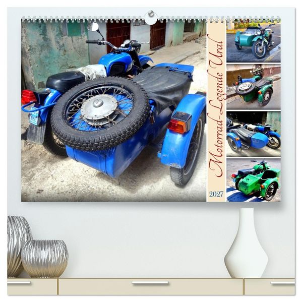 Motorrad-Legende Ural (hochwertiger Premium Wandkalender 2027 DIN A2 quer) Kunstdruck in Hochglanz